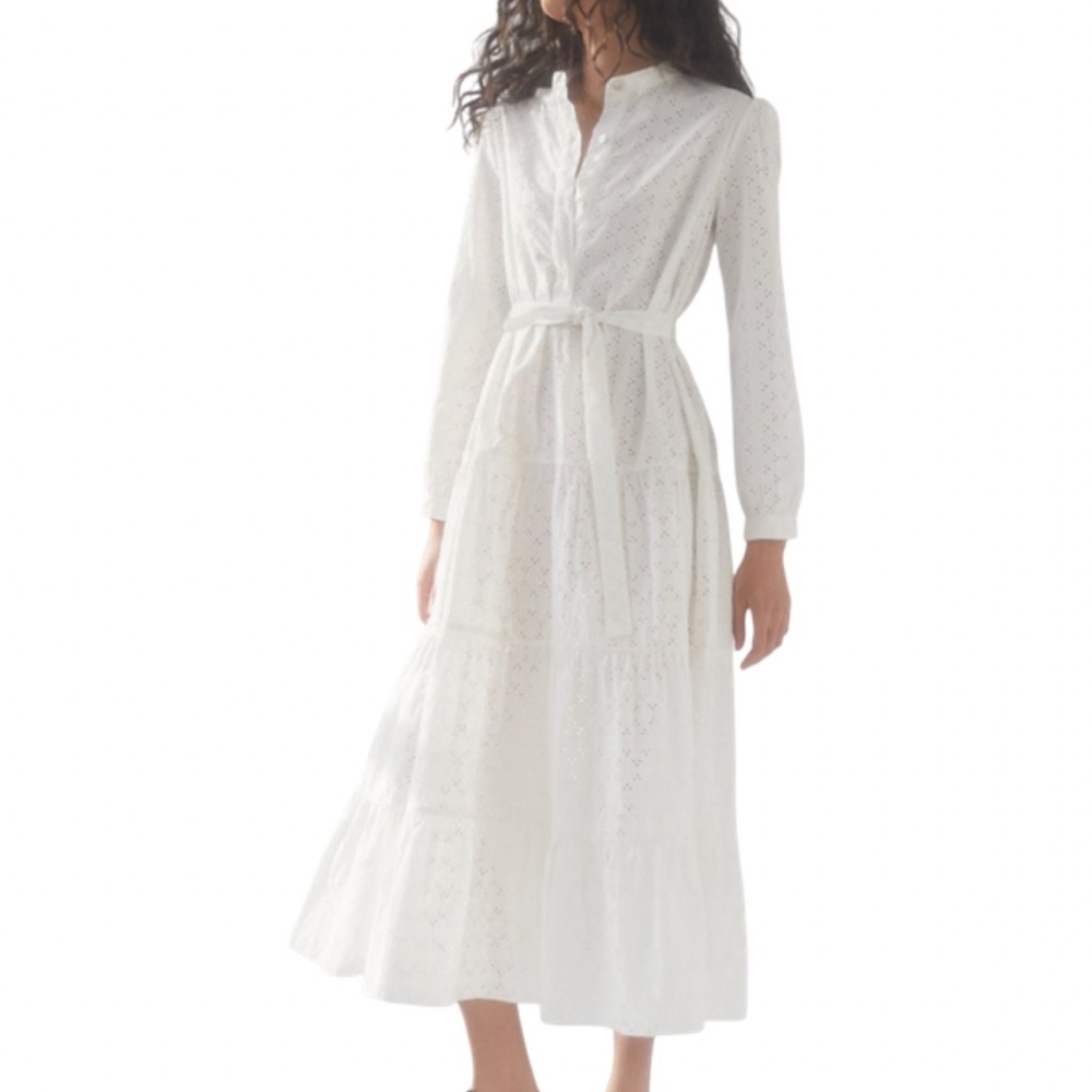 Aritzia Wilfred White Long Sleeve Dress
